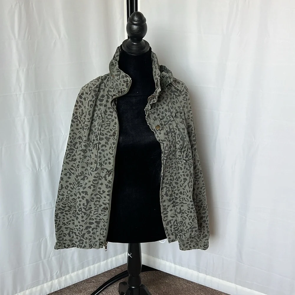 Obey Military Style Leopard Print Jacket